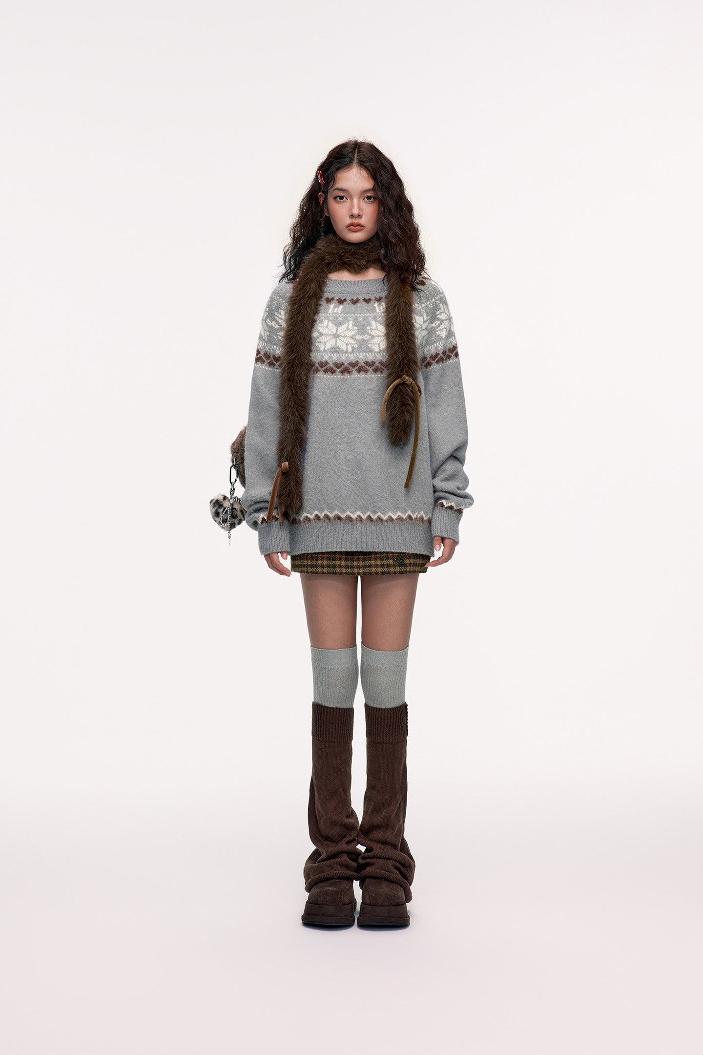 Fair Isle Jacquard Lazy Atmosphere Knitted Sweater