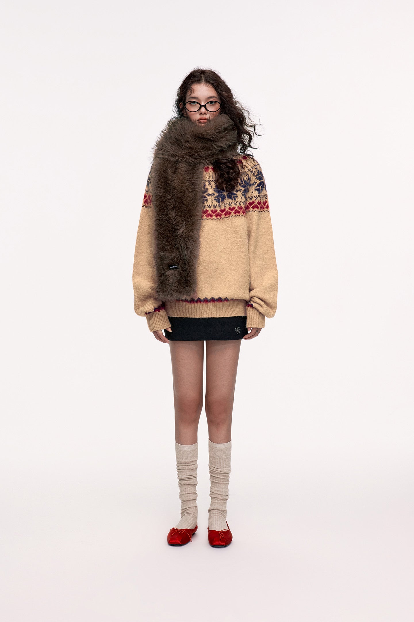 Fair Isle Jacquard Lazy Atmosphere Knitted Sweater