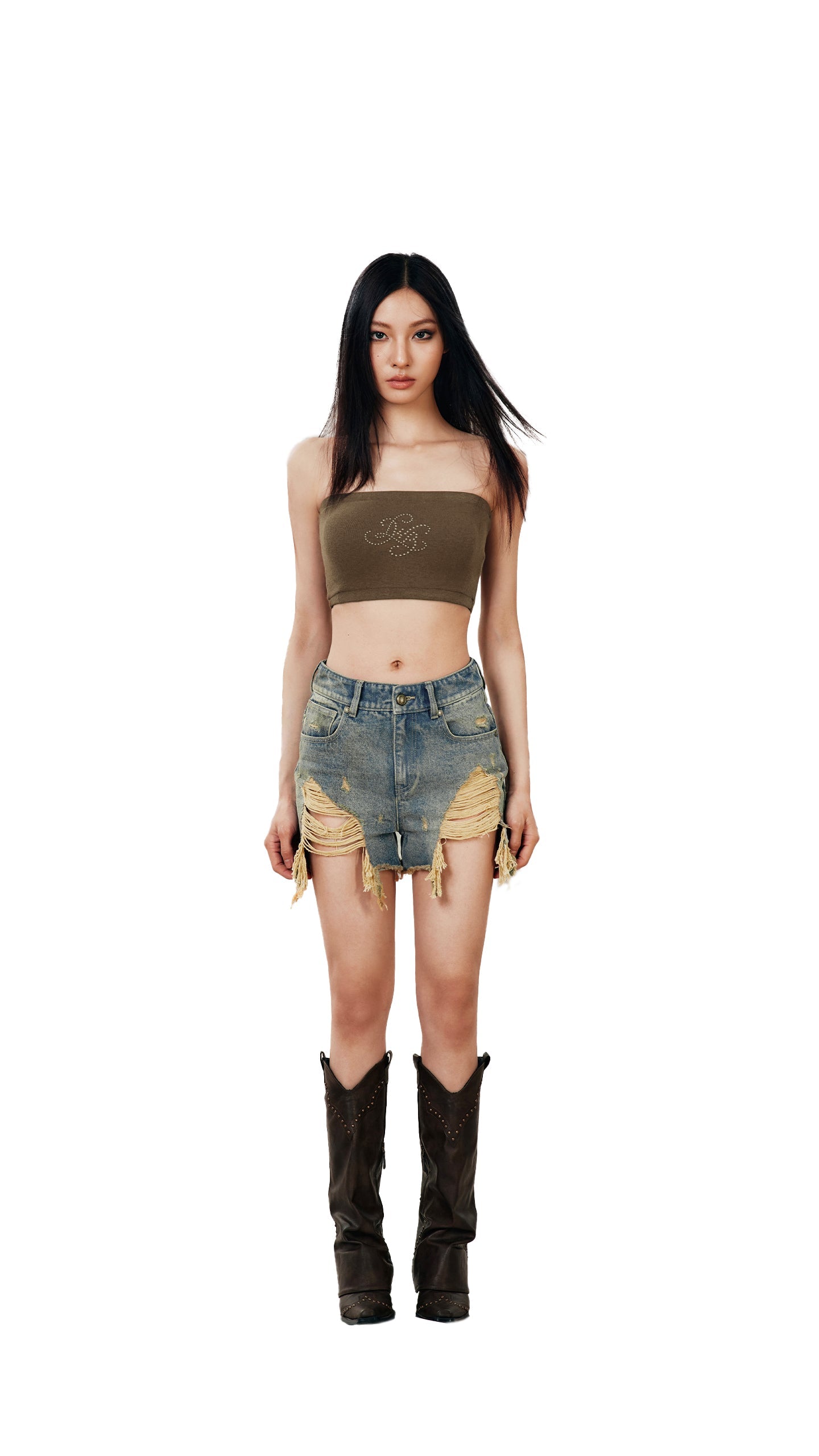 Ripped Denim Shorts - PSYLOS 1, Ripped Denim Shorts, Shorts, WooHa, PSYLOS 1