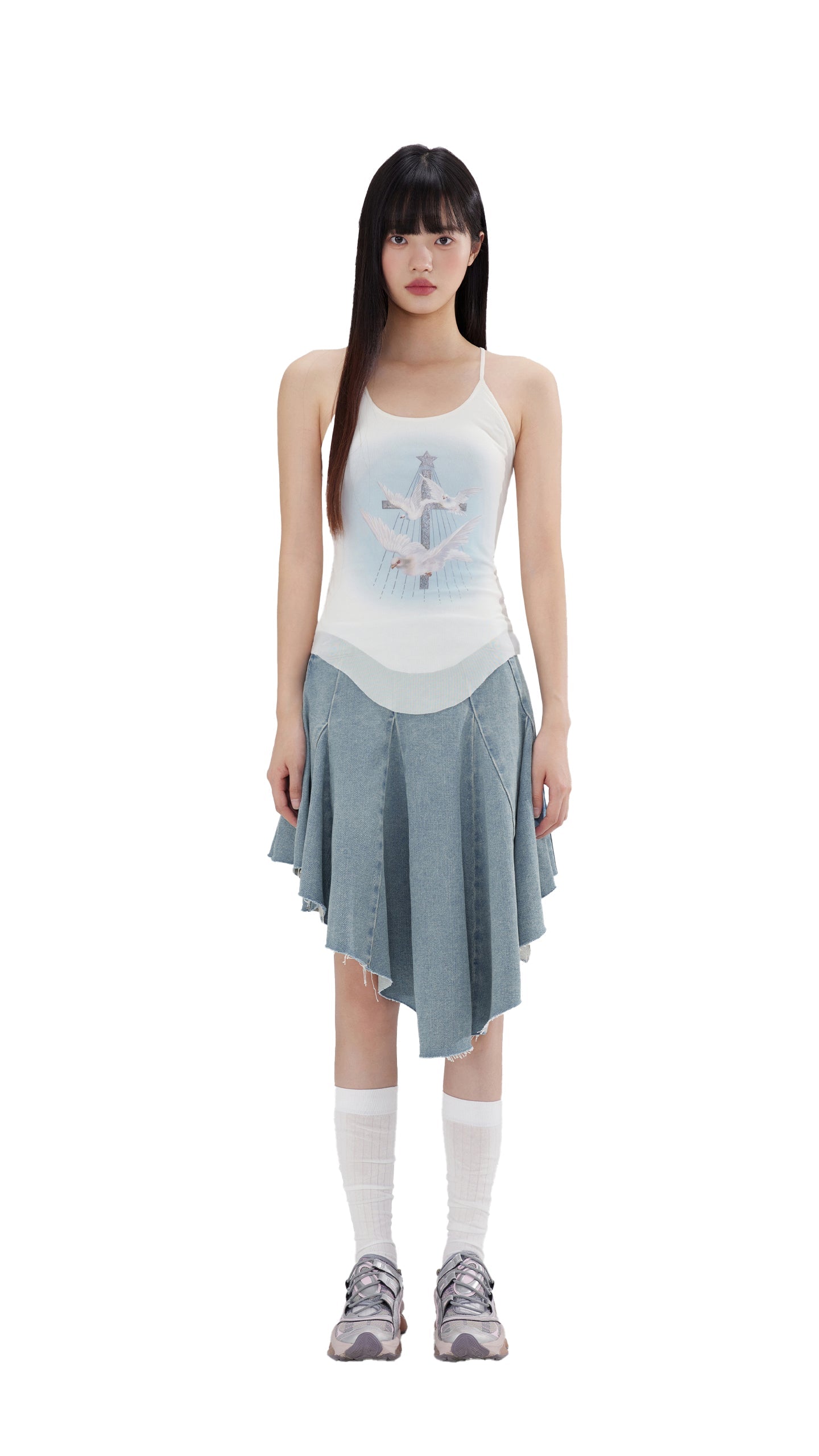 White Dove Print Camisole - PSYLOS 1, White Dove Print Camisole, T-Shirt, WooHa, PSYLOS 1