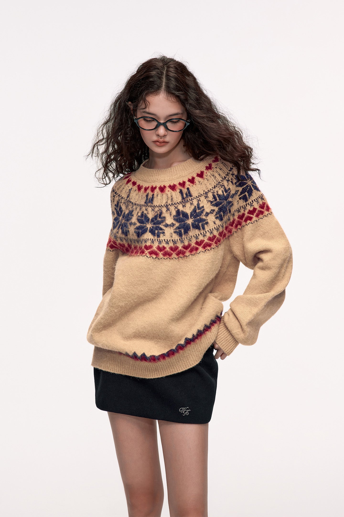 Fair Isle Jacquard Lazy Atmosphere Knitted Sweater