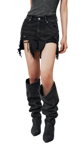 Ripped Denim Shorts - PSYLOS 1, Ripped Denim Shorts, Shorts, WooHa, PSYLOS 1