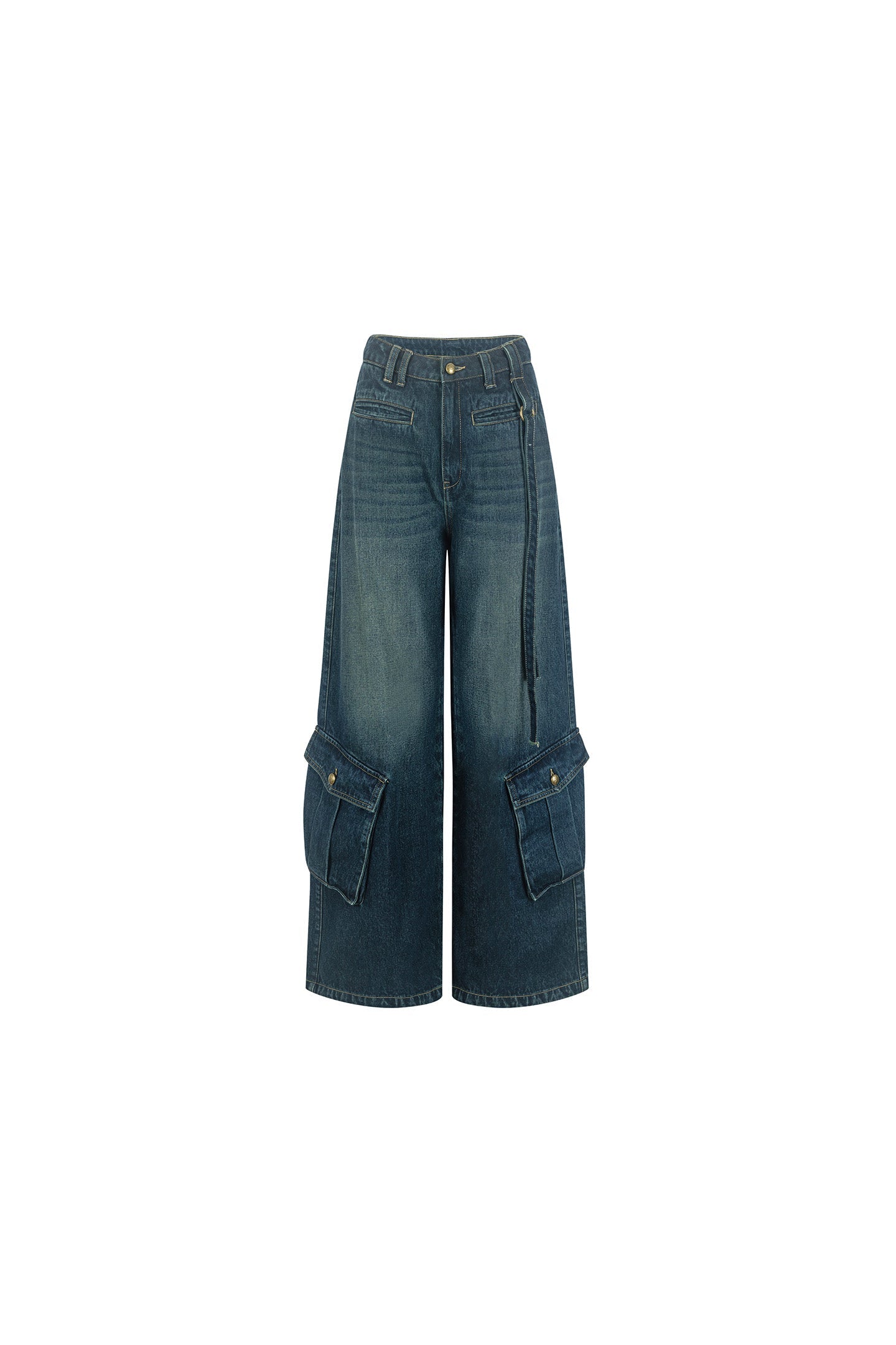 Vintage Heavy Wash Wide Leg Jeans