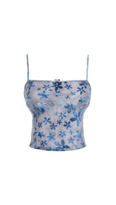 Flocked Floral Camisole - PSYLOS 1, Flocked Floral Camisole, T-Shirt, WooHa, PSYLOS 1