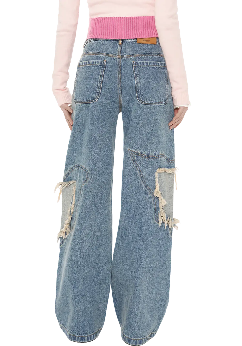 Irregular Ripped Jeans