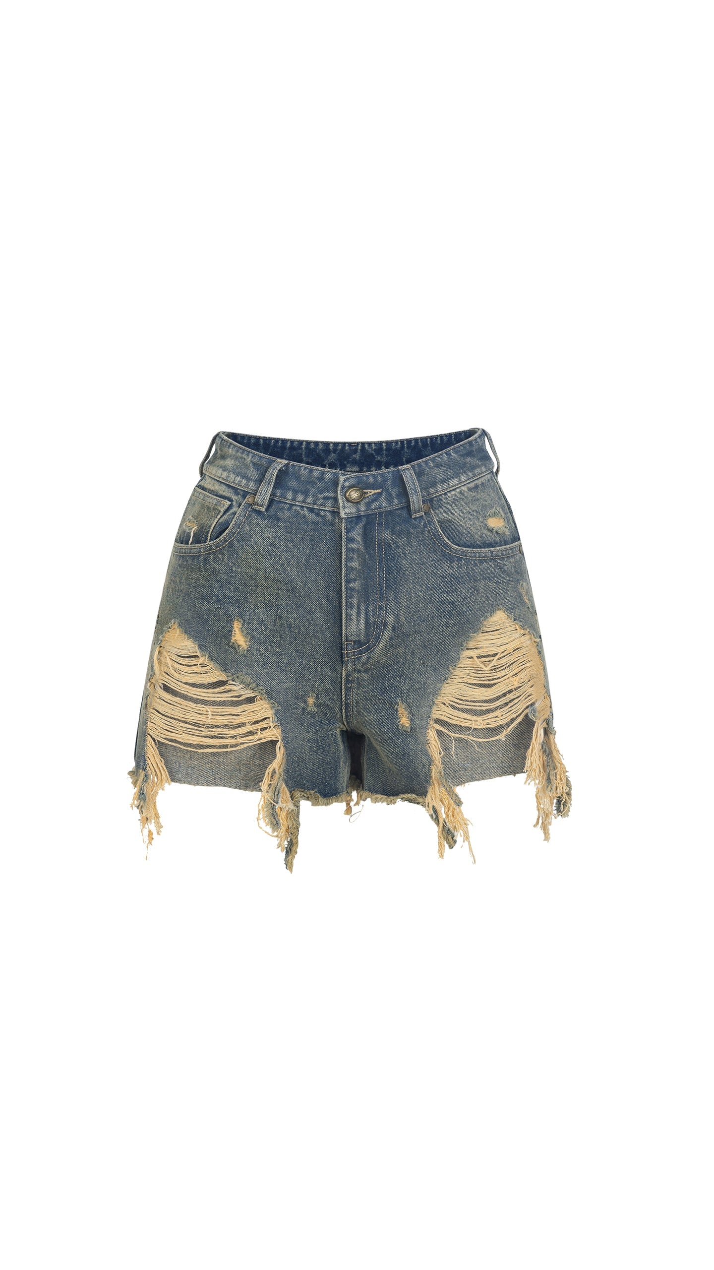 Ripped Denim Shorts - PSYLOS 1, Ripped Denim Shorts, Shorts, WooHa, PSYLOS 1