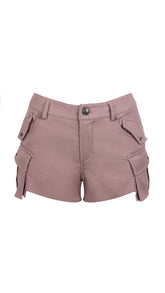 Multi-pocket Faux Denim Track Shorts - PSYLOS 1, Multi-pocket Faux Denim Track Shorts, Shorts, WooHa, PSYLOS 1