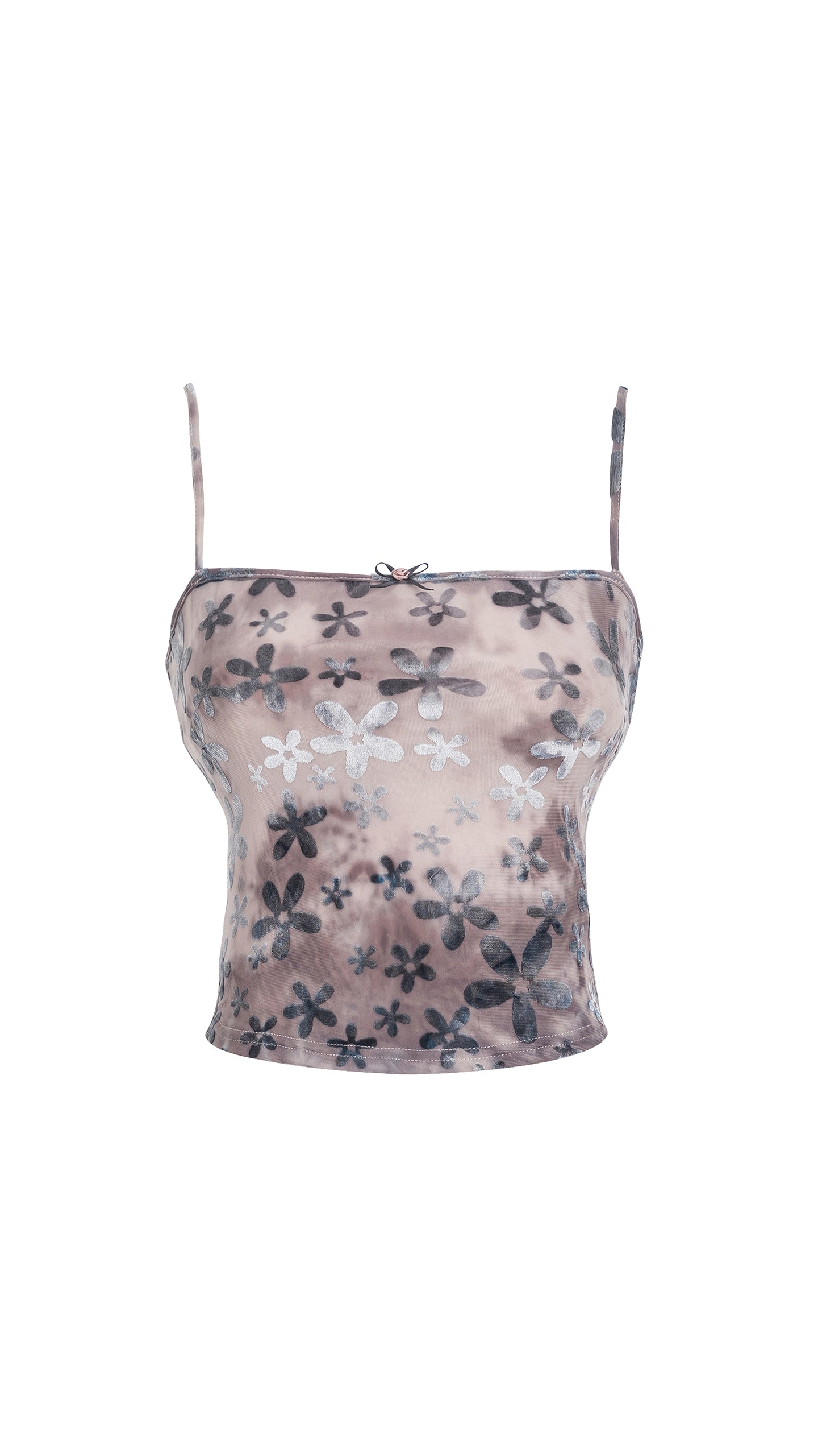 Flocked Floral Camisole - PSYLOS 1, Flocked Floral Camisole, T-Shirt, WooHa, PSYLOS 1