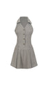 Waistcoat Lapel Pleated Dress - PSYLOS 1, Waistcoat Lapel Pleated Dress, Dress/Skirt, WooHa, PSYLOS 1