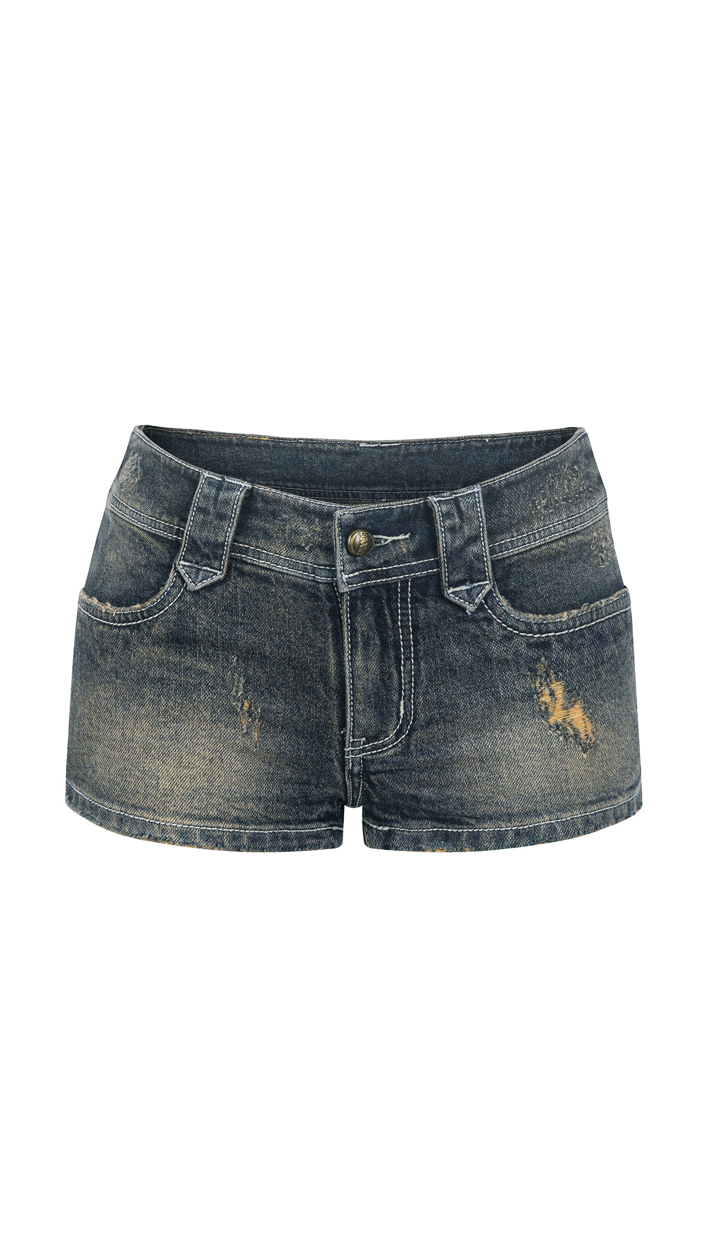 Low Rise Vintage Washed Jeans Shorts - PSYLOS 1, Low Rise Vintage Washed Jeans Shorts, Shorts, WooHa, PSYLOS 1