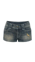 Low Rise Vintage Washed Jeans Shorts - PSYLOS 1, Low Rise Vintage Washed Jeans Shorts, Shorts, WooHa, PSYLOS 1