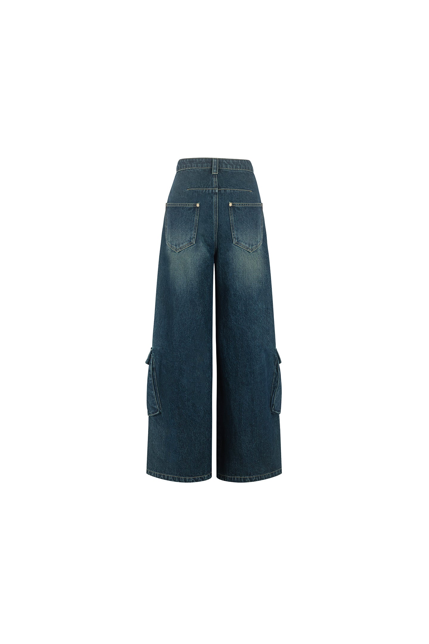 Vintage Heavy Wash Wide Leg Jeans